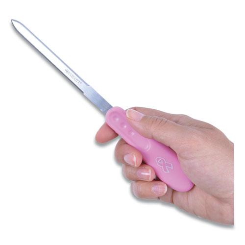 Pink Ribbon Stainless Steel Letter Opener, 9", Pink. Picture 4