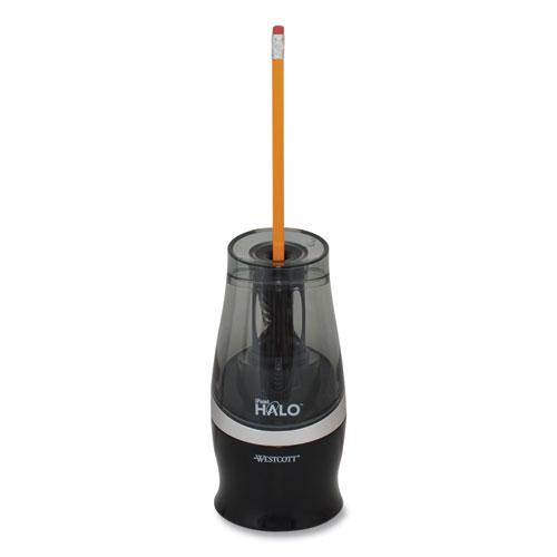 Halo Colored Pencil Non-Stick Electric Sharpener, AC-Powered, 3.5 x 6.75, Black/Silver. Picture 4