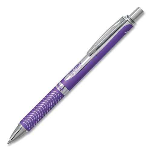 EnerGel Alloy RT Gel Pen, Retractable, Medium 0.7 mm, Violet Ink, Violet Barrel. Picture 1