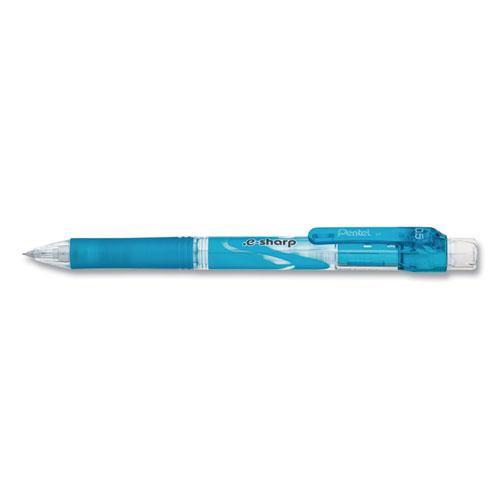 .e-Sharp Mechanical Pencil, 0.5 mm, HB (#2), Black Lead, Sky Blue Barrel, Dozen. Picture 1