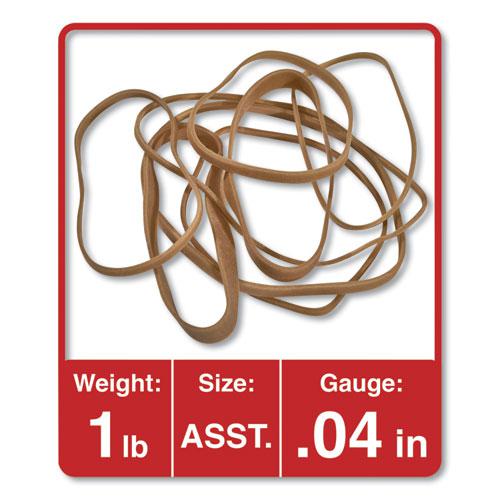 Rubber Bands, Size 54 (Assorted), Assorted Gauges, Beige, 1 lb Box. Picture 2