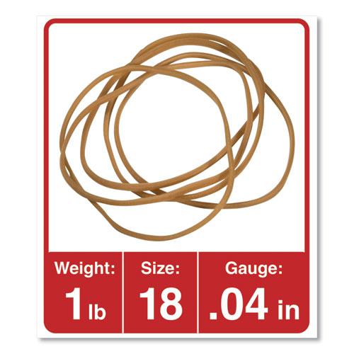 Rubber Bands, Size 18, 0.04" Gauge, Beige, 1 lb Box, 1,600/Pack. Picture 2