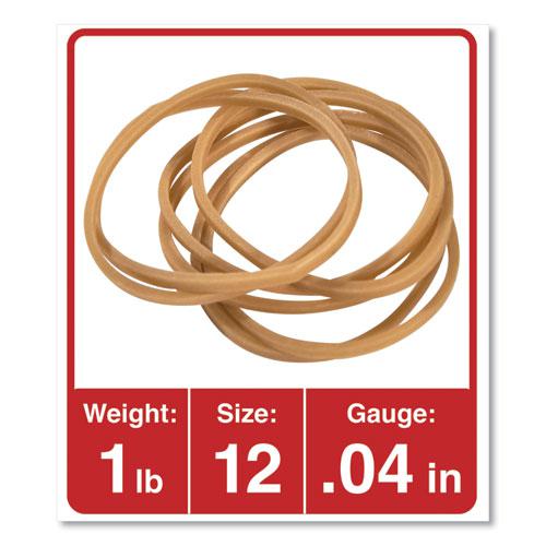 Rubber Bands, Size 12, 0.04" Gauge, Beige, 1 lb Box, 2,500/Pack. Picture 2