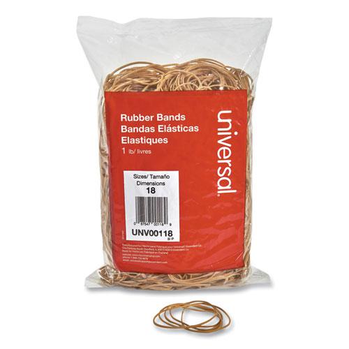 Rubber Bands, Size 18, 0.04" Gauge, Beige, 1 lb Box, 1,600/Pack. Picture 1
