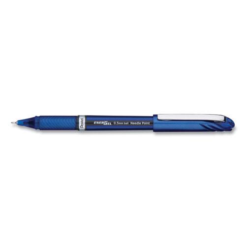 EnerGel NV Gel Pen, Stick, Fine 0.5 mm Needle Tip, Blue Ink, Blue Barrel, Dozen. Picture 1