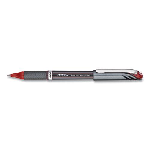 EnerGel NV Gel Pen, Stick, Bold 1 mm, Red Ink, Red Barrel, Dozen. The main picture.