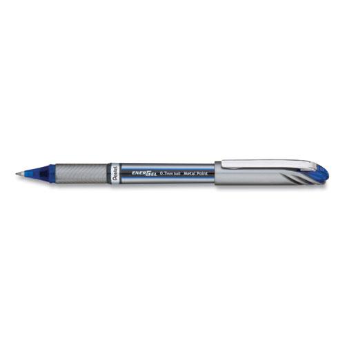 EnerGel NV Gel Pen, Stick, Medium 0.7 mm, Blue Ink, Blue Barrel, Dozen. The main picture.