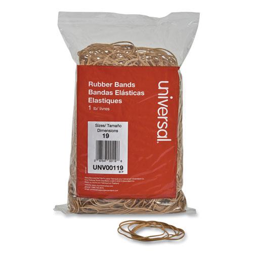 Rubber Bands, Size 19, 0.04" Gauge, Beige, 1 lb Bag, 1,240/Pack. Picture 1