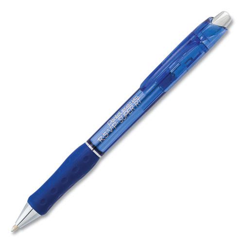 R.S.V.P. Super RT Ballpoint Pen, Retractable, Medium 1 mm, Blue Ink, Translucent Blue/Blue Barrel, Dozen. Picture 2