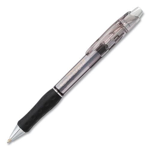 R.S.V.P. Super RT Ballpoint Pen, Retractable, Medium 1 mm, Black Ink, Clear/Black Barrel, Dozen. Picture 2