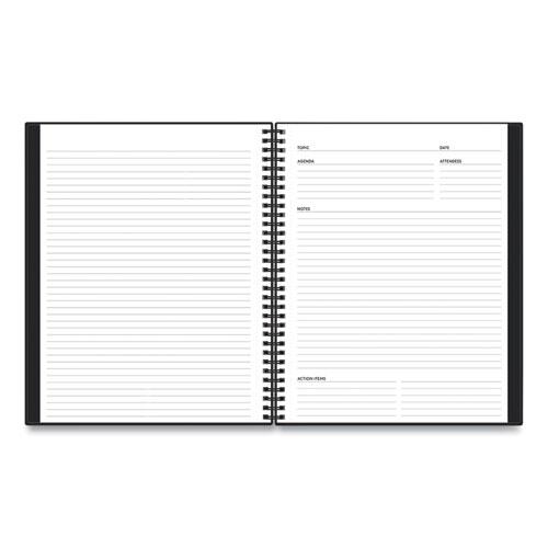 Aligned Business Notebook, 1-Subject, Meeting-Minutes/Notes Format with Narrow Rule, Black Cover, (78) 11 x 8.5 Sheets. Picture 3