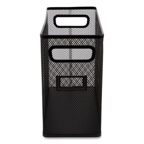 Wire Mesh Box-Style Vertical Document Organizer, 1 Section, Letter-Size, 5.79 x 12.4 x 10.16, Matte Black. Picture 2