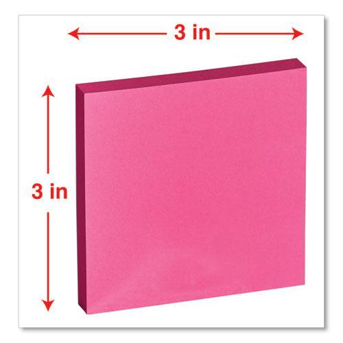 Fan-Folded Self-Stick Pop-Up Note Pads, 3" x 3", Assorted Bright Colors, 100 Sheets/Pad, 12 Pads/Pack. Picture 2