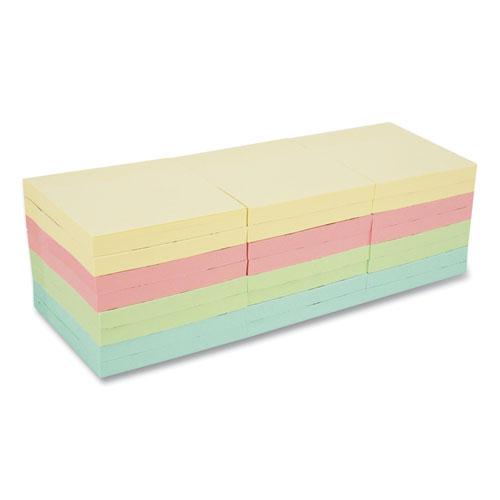 Self-Stick Note Pad Cabinet Pack, 3" x 3", Assorted Pastel Colors, 90 Sheets/Pad, 24 Pads/Pack. Picture 4
