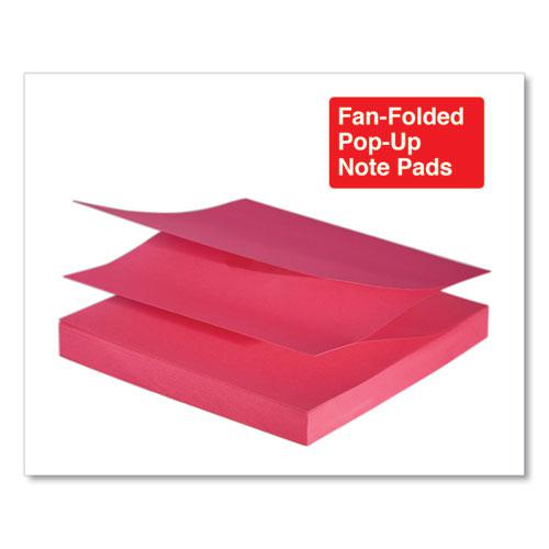 Fan-Folded Self-Stick Pop-Up Note Pads, 3" x 3", Assorted Neon Colors, 100 Sheets/Pad, 12 Pads/Pack. Picture 4