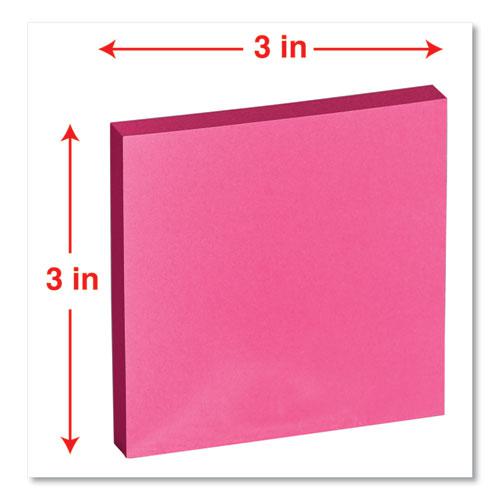 Self-Stick Note Pads, 3" x 3", Assorted Bright Colors, 100 Sheets/Pad, 12 Pads/Pack. Picture 3