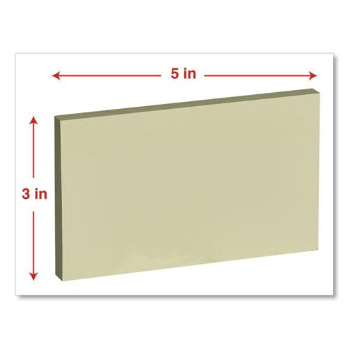 Self-Stick Note Pads, 3" x 5", Yellow, 100 Sheets/Pad, 12 Pads/Pack. Picture 3