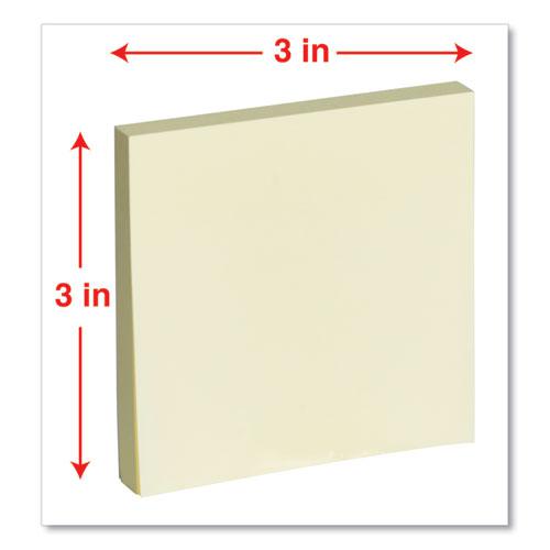 Fan-Folded Self-Stick Pop-Up Note Pads Cabinet Pack, 3" x 3", Yellow, 90 Sheets/Pad, 24 Pads/Pack. Picture 5