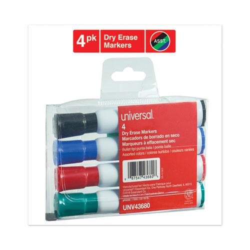 Dry Erase Marker, Medium Bullet Tip, Assorted Colors, 4/Set. Picture 6
