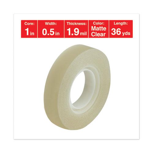 Invisible Tape, 1" Core, 0.5" x 36 yds, Clear, 12/Pack. Picture 4