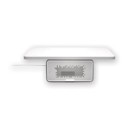 FreshView Wellness Monitor Stand with Air Purifier, For 27" Monitors, 22.5" x 11.5" x 5.4", White, Supports 200 lbs. Picture 1