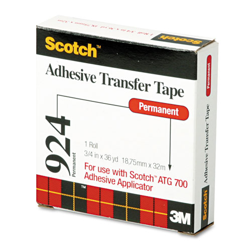 ATG Adhesive Transfer Tape Roll, Permanent, Holds Up to 0.5 lbs, 0.75" x 36 yds, Clear. Picture 1