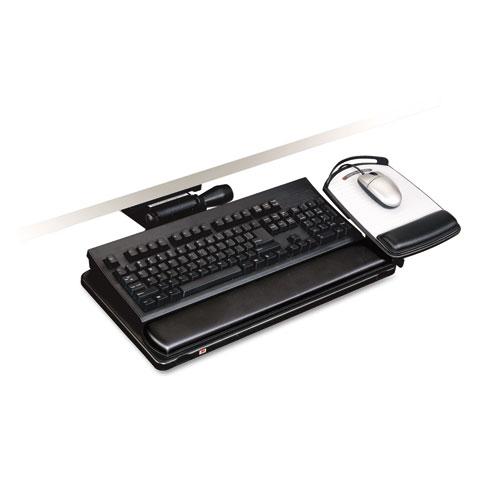 Easy Adjust Keyboard Tray, Highly Adjustable Platform, 23" Track, Black. Picture 1