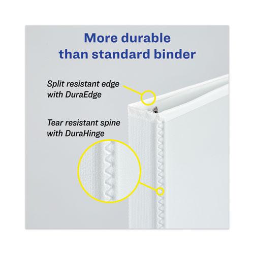 Heavy-Duty View Binders, 3 Rings, 1.5" Capacity, 11 x 17, White. Picture 2