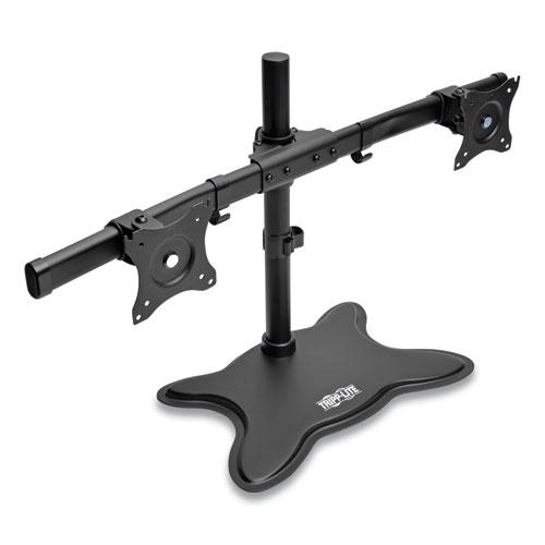 Dual Desktop Monitor Stand, For 13" to 27" Monitors, 31.69" x 10" x 18.11", Black, Supports 26 lb. Picture 1