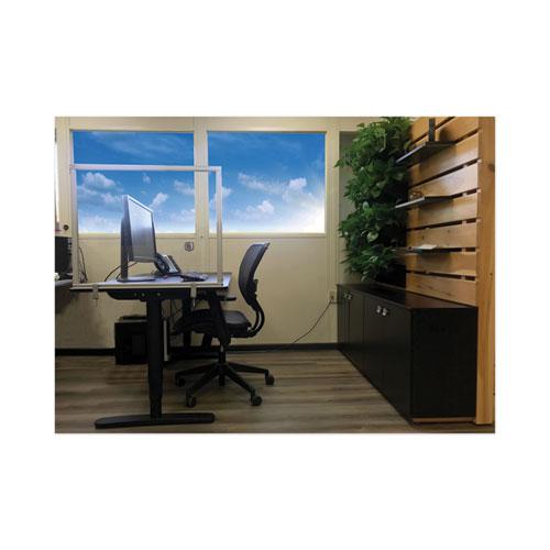 Desktop Acrylic Protection Screen, 59 x 1 x 24, Clear. Picture 2