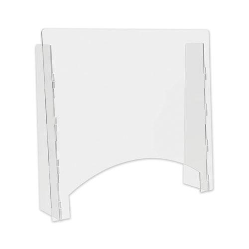 Counter Top Barrier with Pass Thru, 27" x 6" x 23.75", Polycarbonate, Clear, 2/Carton. Picture 1