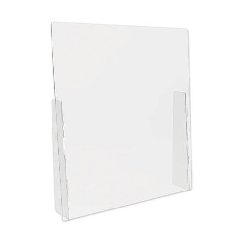 Counter Top Barrier with Full Shield, 31.75" x 6" x 36", Polycarbonate, Clear, 2/Carton. Picture 1