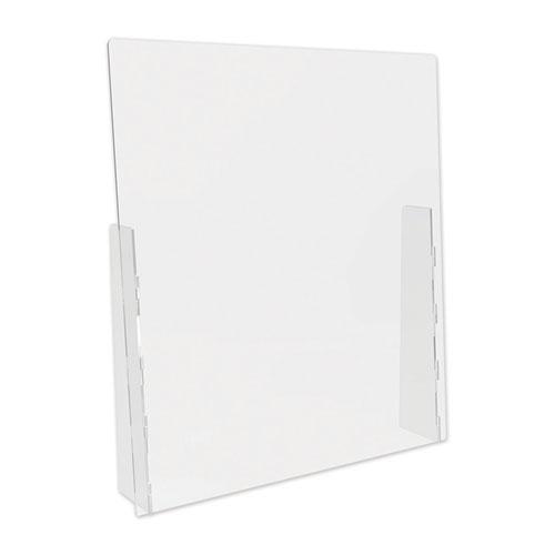 Counter Top Barrier with Full Shield, 31.75" x 6" x 36", Acrylic, Clear, 2/Carton. Picture 1