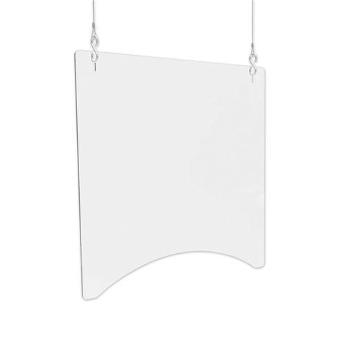 Hanging Barrier, 23.75" x 23.75", Polycarbonate, Clear, 2/Carton. Picture 1
