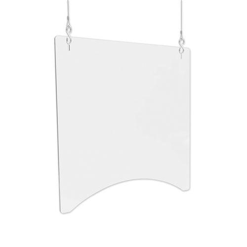 Hanging Barrier, 23.75" x 35.75", Polycarbonate, Clear, 2/Carton. Picture 1