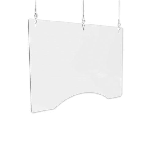 Hanging Barrier, 36" x 24", Polycarbonate, Clear, 2/Carton. Picture 1