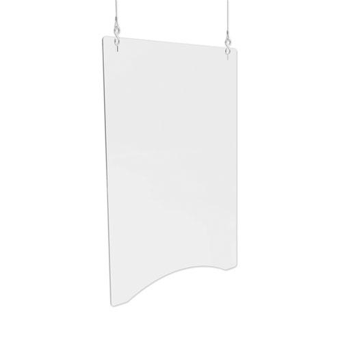 Hanging Barrier, 23.75" x 35.75", Acrylic, Clear, 2/Carton. Picture 1