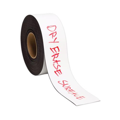 Dry Erase Magnetic Tape Roll, 3" x 50 ft, White. Picture 1