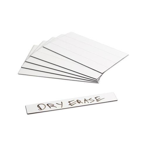 Dry Erase Magnetic Tape Strips, 6" x 0.88", White, 25/Pack. Picture 1