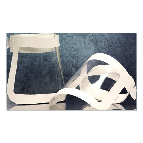 Face Shield, 20.5 to 26.13 x 10.69, One Size Fits All, Clear/White, 225/Carton. Picture 1