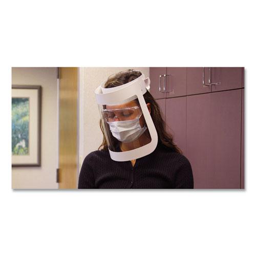 Face Shield, 20.5 to 26.13 x 10.69, One Size Fits All, Clear/White, 225/Carton. Picture 2