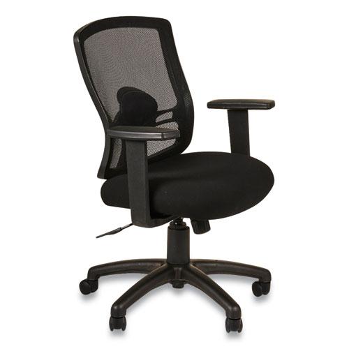 Alera Etros Series Mesh Mid-Back Petite Swivel/Tilt Chair, Supports Up to 275 lb, 17.71" to 21.65" Seat Height, Black. The main picture.