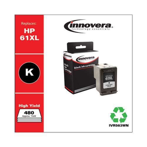 Remanufactured Black High-Yield Ink, Replacement for 61XL (CH563WN), 480 Page-Yield. Picture 2