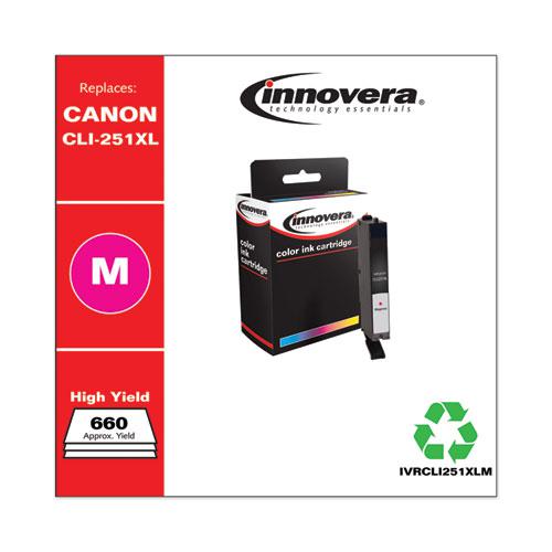 Remanufactured Magenta High-Yield Ink, Replacement for CLI-251XL (6450B001), 660 Page-Yield. Picture 2
