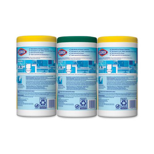 Disinfecting Wipes, 1-Ply, 7 x 8, Fresh Scent/Citrus Blend, White, 75/Canister, 3/Pack, 4 Packs/Carton. Picture 9