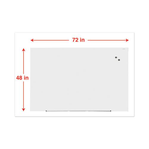 Frameless Magnetic Glass Marker Board, 72 x 48, White Surface. Picture 2