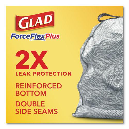 ForceFlexPlus OdorShield Tall Kitchen Drawstring Trash Bags, 13 gal, 0.9 mil, 24" x 28", White, 34 Bags/Box, 6 Boxes/Carton. Picture 6