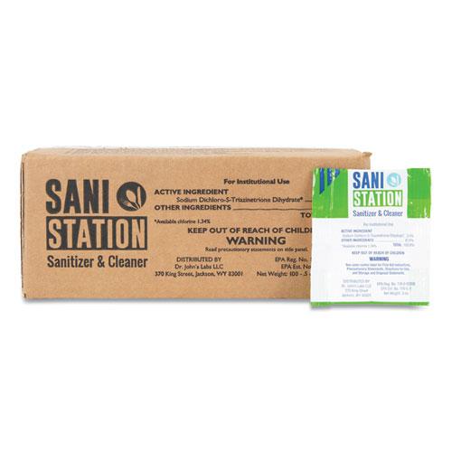 Sani Station Sanitizer and Cleaner, 0.5 oz Packets, 100/Pack. Picture 1
