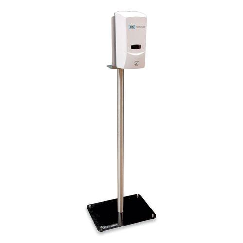 Hand Sanitizer Stand with Hands Free Dispenser, 1,000 mL, 12 x 16 x 51, Silver/White/Black. Picture 1