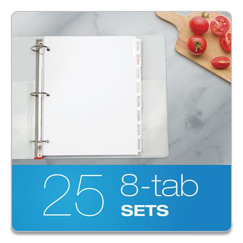 Custom Label Tab Dividers with Self-Adhesive Tab Labels, 8-Tab, 11 x 8.5, White, 25 Sets. Picture 4